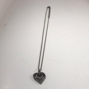 Silver crystal heart necklace